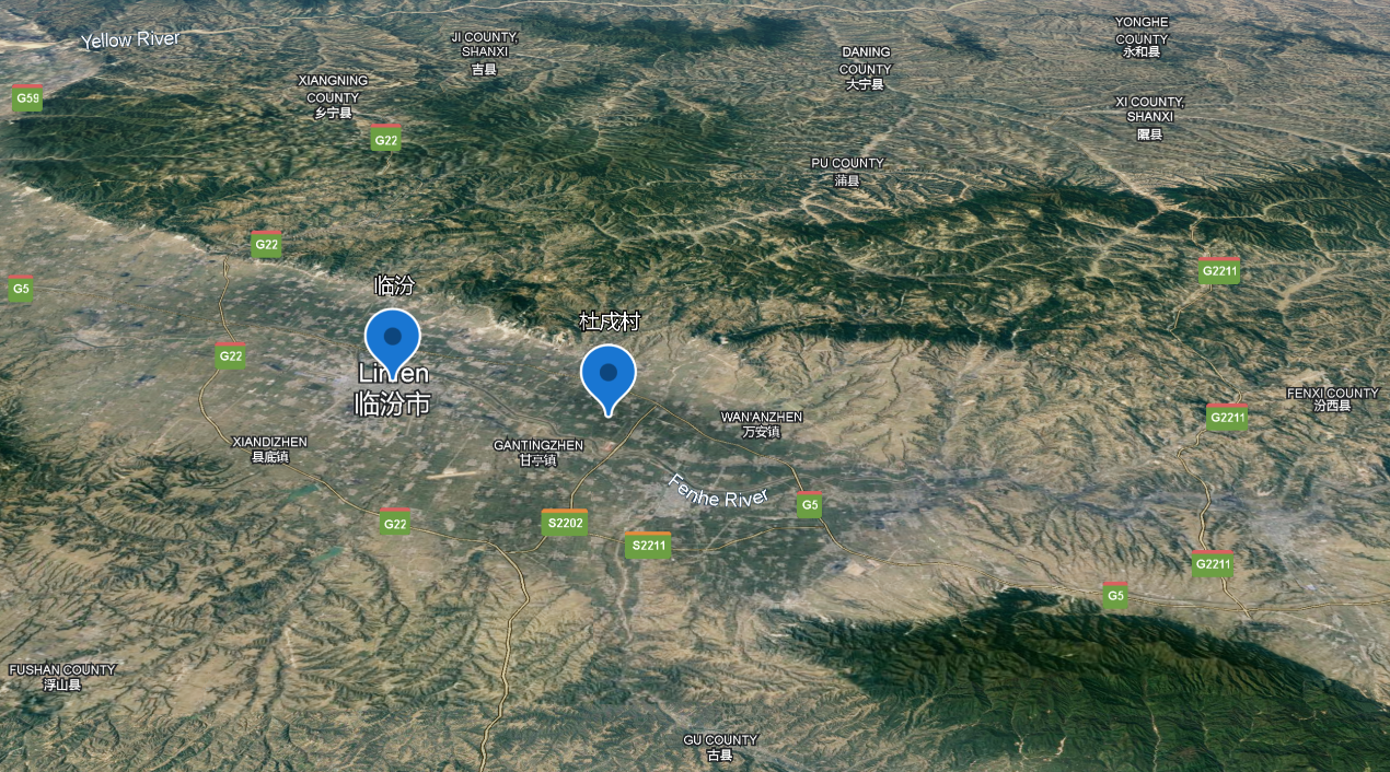 临汾盆地地形图